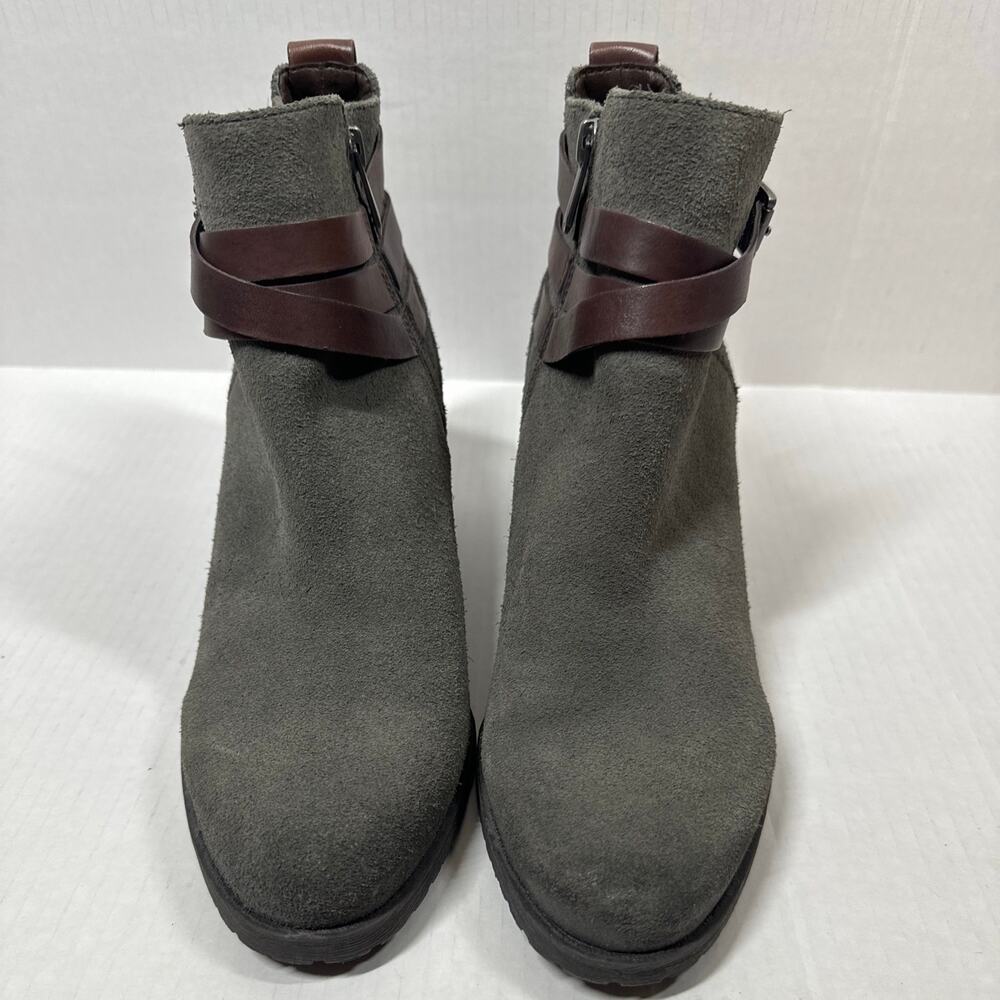 Sam Edelman Hannah Gray Leather Ankle Strap‎ Buckle Shoes Booties Boots Size 10